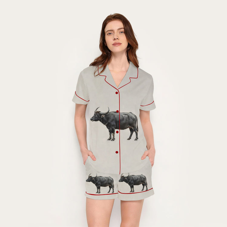 
                    
                      Women's Black Bull Short Sleeve Silky Satin Pajama Set alternate view
                    
                  