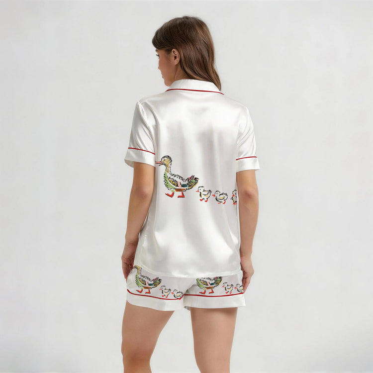 
                    
                      Women's Duck Family Short Sleeve Silky Satin Pajama Set alternate view
                    
                  