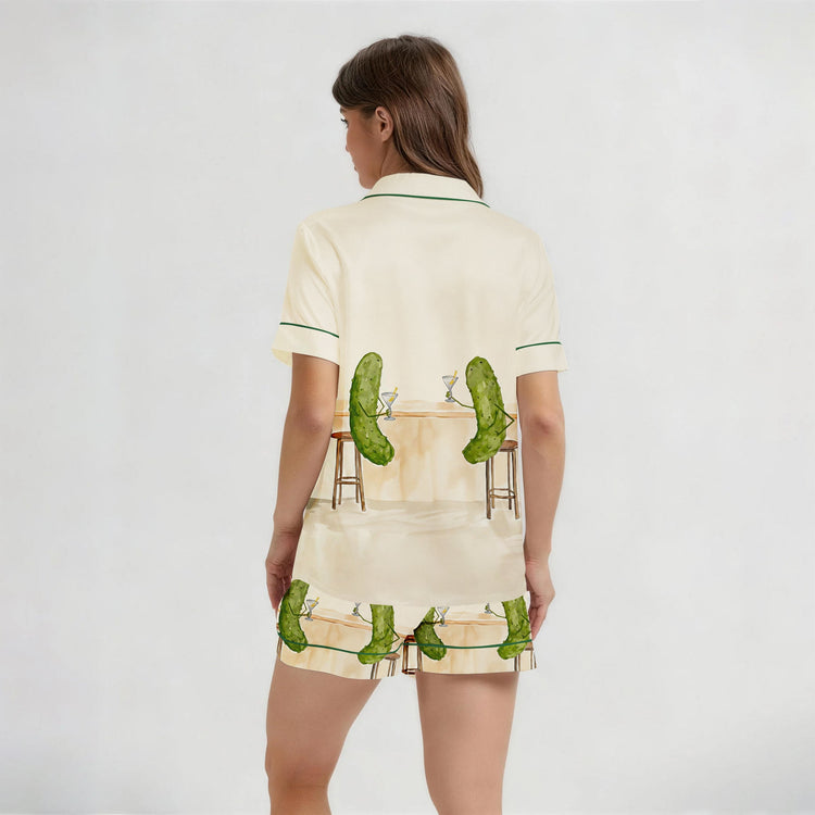 
                    
                      Women's Pickle Martini Short Sleeve Silky Satin Pajama Set alternate view
                    
                  