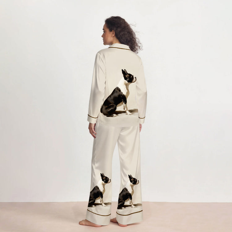 
                    
                      Women's Boston Terrier Dog Long Sleeve Silky Satin Pajama Set alternate view
                    
                  