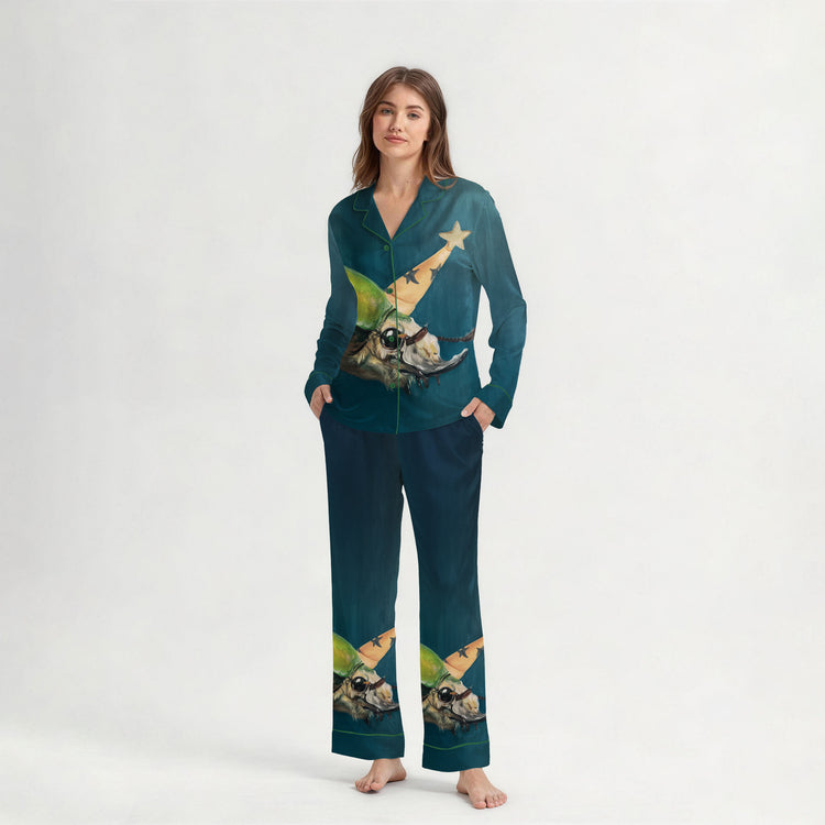 
                    
                      Women's Oil Painting Party Animal Long Sleeve Silky Satin Pajama Set detail view
                    
                  