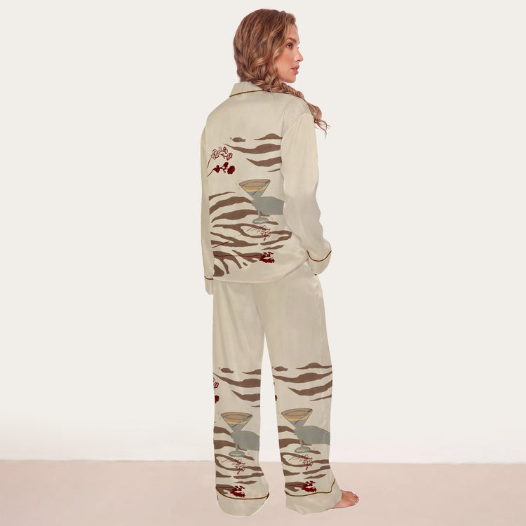 
                    
                      Women's Tiger Stripe Long Sleeve Silky Satin Pajama Set alternate view
                    
                  