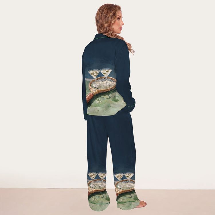 
                    
                      Women's Blue Horse Painting Long Sleeve Silky Satin Pajama Set alternate view
                    
                  