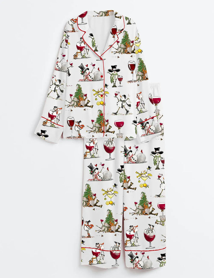 Women's Winey Snowman Pajama Set