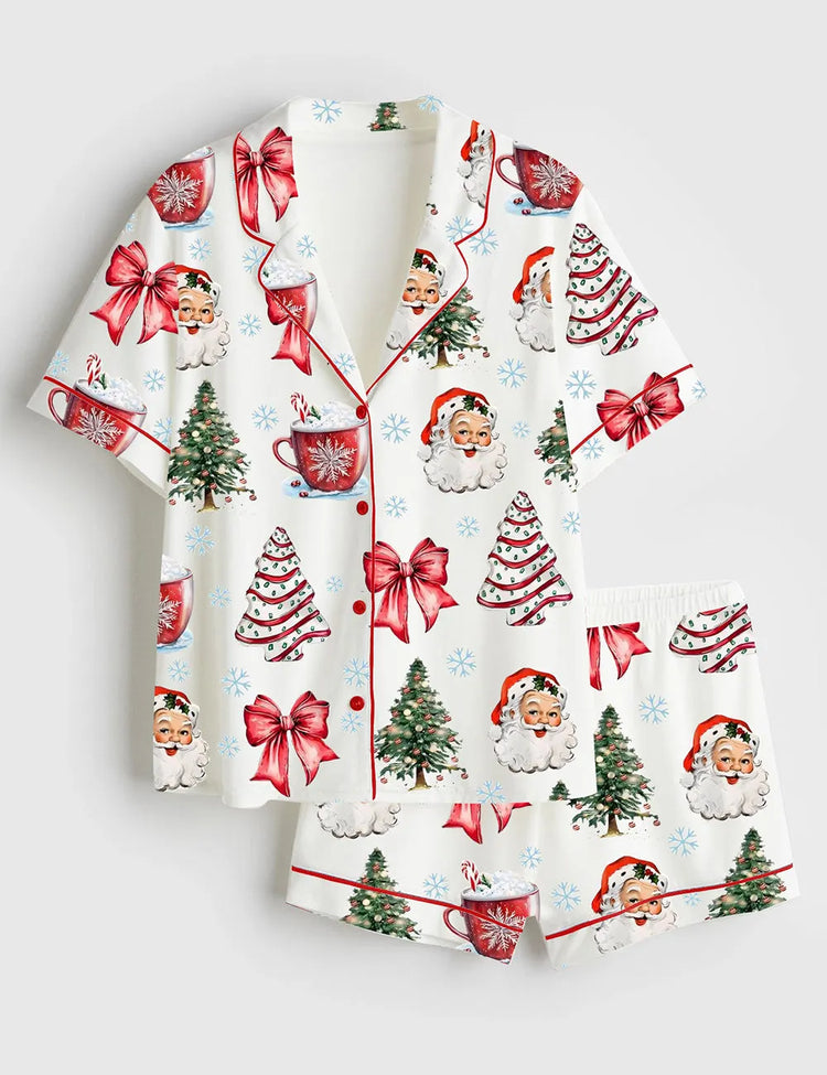Women's Coquette Christmas Satin Pajama Set