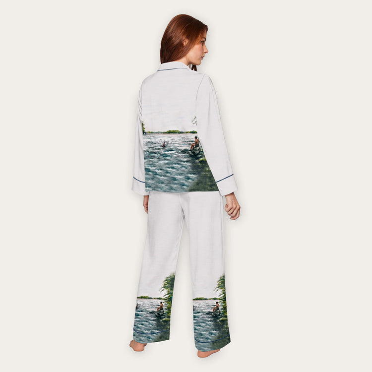 
                    
                      Women's Lakeside Swimmers Long Sleeve Silky Satin Pajama Set alternate view
                    
                  