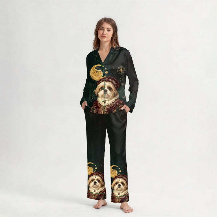 
                    
                      Women's Royal Shih Tzu Celestial Long Sleeve Silky Satin Pajama Set alternate view
                    
                  